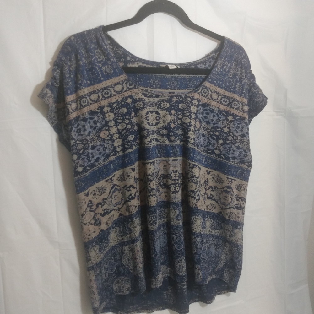Lucky brand blue and brown printed design